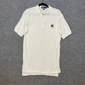 Polo Ralph Lauren Shirt Mens Small White Rugby Short Sleeve Polo Golf Vtg